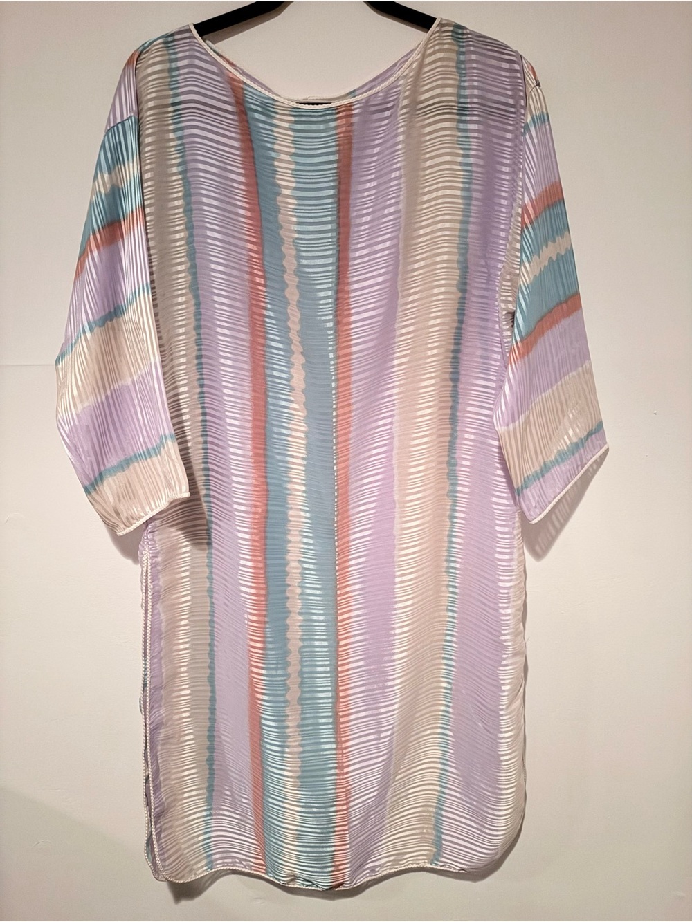Pastel Striped Pleated Night Gown/MooMoo